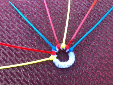 Zip Tie Fireworks Decor - continue adding colors