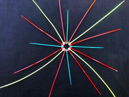 Zip Tie Fireworks Decor - go completely around with very little space between the ties