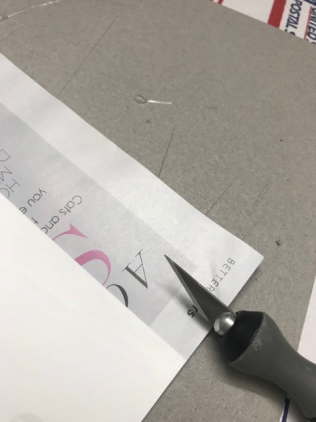 Greeting Cards from Magazines - X-acto knife for trimming