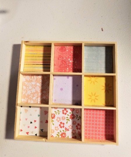 Scrabble Nine Patch Shadow Box - allow to dry