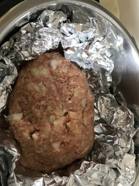 foil in pan for Meatloaf