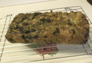 Blueberry Zucchini Bread on rack