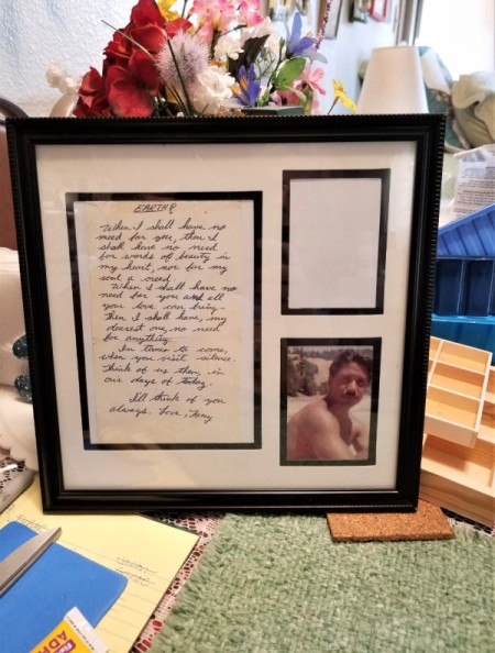 Photo, Poem, and Scrabble Frame - tape copies to backing