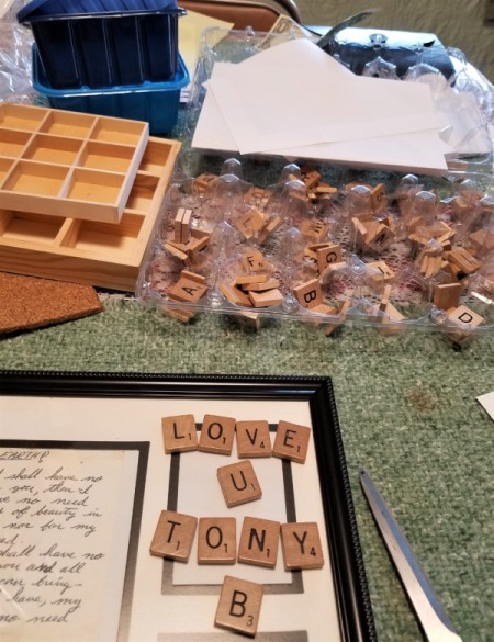 Photo, Poem, and Scrabble Frame - arrange the tiles to your satisfaction