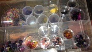 How to Organize and Store Confetti - containers of confetti