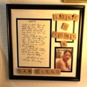 Photo, Poem, and Scrabble Frame - finished project