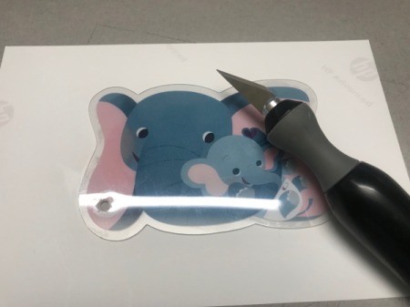 Child's Backpack Tag - glue gift card down to paper, such as glossy photo paper