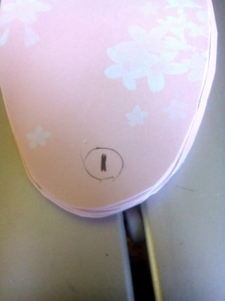 Pocket Sized Hand Fan - mark the center bottom of each piece