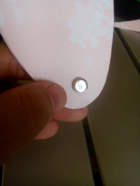 Pocket Sized Hand Fan - insert the paper fastener