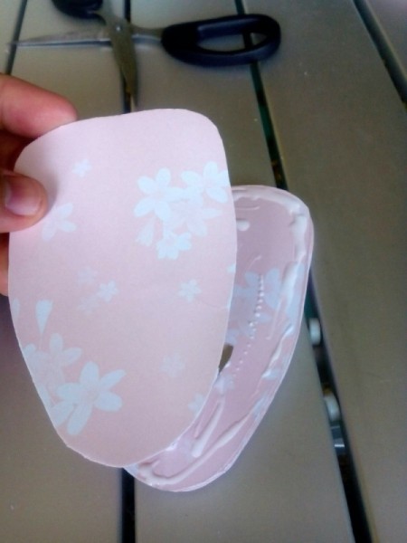 Pocket Sized Hand Fan - glue the set aside paper shape to cover the fastener