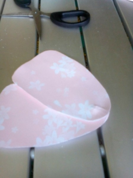 Pocket Sized Hand Fan - piece glued in place