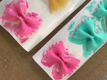 Butterfly Card - paint pasta in your choice of colors, allow to dry