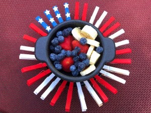 American Flag Clothespin Platter - finished plater