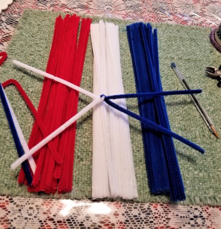 Chenille Stem Firework and Star Decorations - connect in the middle, glue if desired