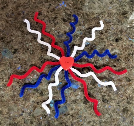 Chenille Stem Firework and Star Decorations - spiral stems