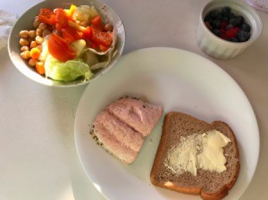 Poached Salmon on dinner plate