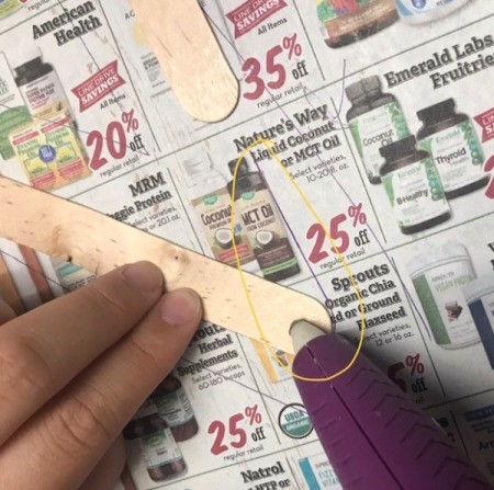 Fourth of July Star Decoration - glue 2 sticks together to form a V 5 times