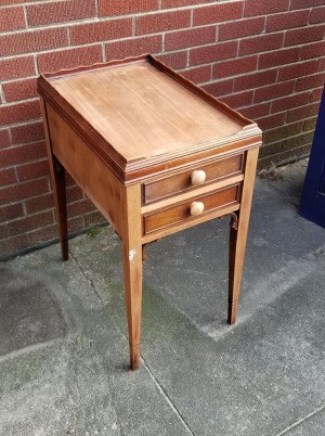 Identifying the Style and Age of a Table - rectangle table with pie crust edge and two drawers