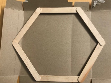 Floral Framed Collage - trace the hexagon