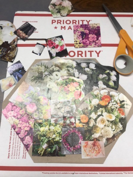 Floral Framed Collage - shape almost covered