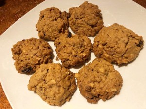 Peanut Butter Cereal Cookies on plate