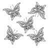 Swarm of Ornamental Butterflies - coloring page with five butterflies