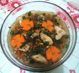 Chicken Vermicelli Soup in bowl