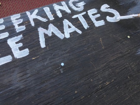 Laundry Room Sock Matching Sign - paint over the pencil outline letters