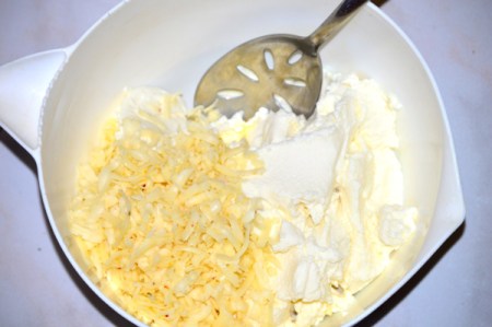 grated cheese added to ricotta