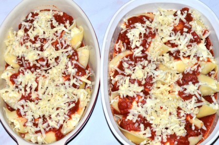 cheese added to Stuffed Shells with Sausage and Cheese
