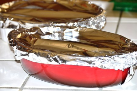 foil covered baking dishes