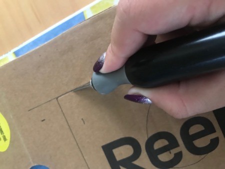 How to Make a Shoebox Theater  - cutting it out