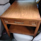 Age and Value of a Mersman Table - medium wood table with a drawer