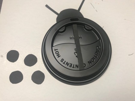Recycled Coffee Lid Animals - ladybug