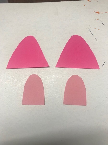 Recycled Coffee Lid Animals - ears and smaller inner ears