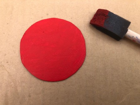 Skewer and Bottle Cap Starburst Art - paint and allow to dry