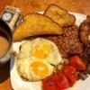 full English breakfast on plate