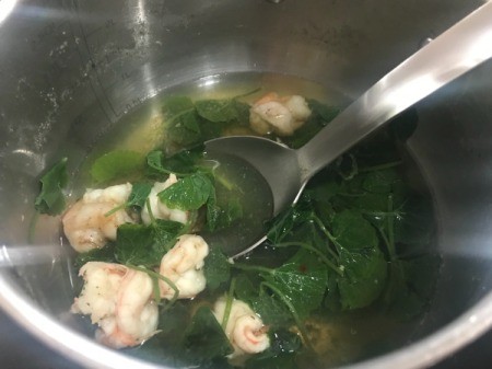 Pennywort Shrimp Rice Soup