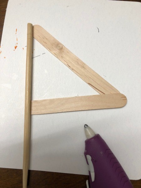 Egg Carton Sail Boat - sticks glued to the chopstick