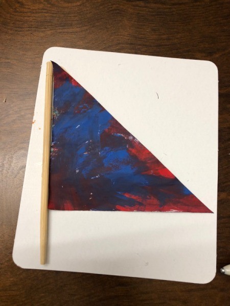 Egg Carton Sail Boat - painted triangle