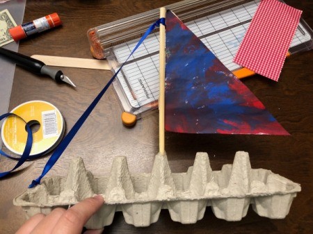 Egg Carton Sail Boat - done