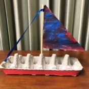 Egg Carton Sail Boat - finished boat