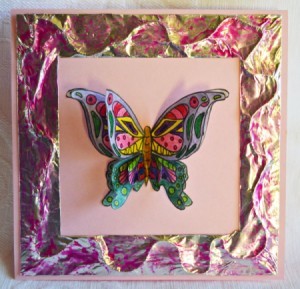 3D Ornamental Butterfly Birthday Card - finished card