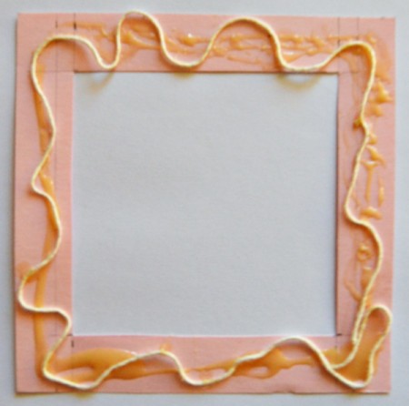 3D Ornamental Butterfly Birthday Card - glue twine onto the frame