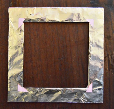 3D Ornamental Butterfly Birthday Card - frame covered in foil