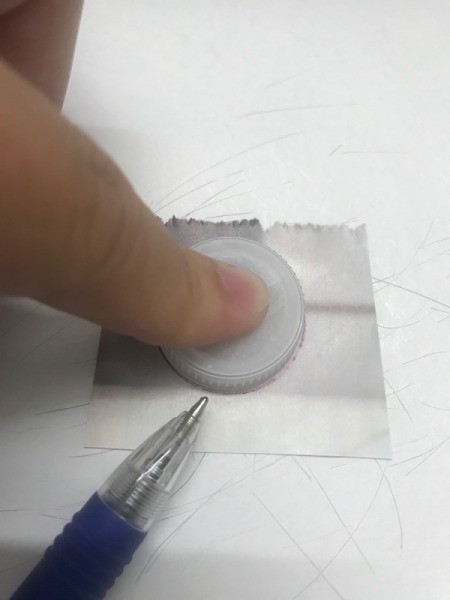 Matching Game Made with Water Bottle Caps - trace