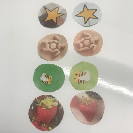 Matching Game Made with Water Bottle Caps - cut out