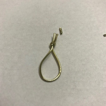 Ribbon Bookmark - cut a piece of elastic, knot, and cut off excess