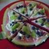 Watermelon Dessert Pizza on plate