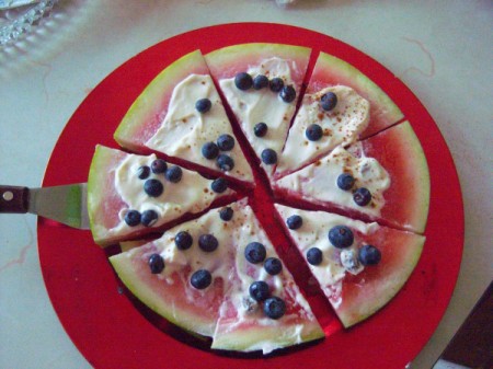 Watermelon Dessert sprinkled with cinnamon